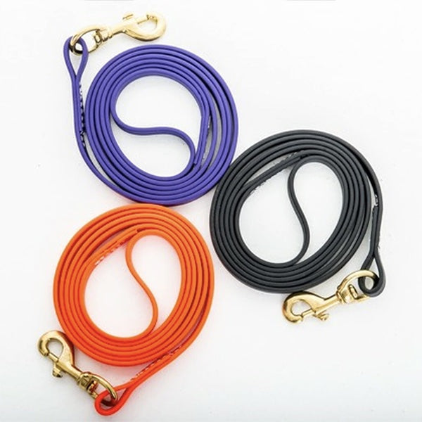 5 meter dog long lines in black, orange and purple